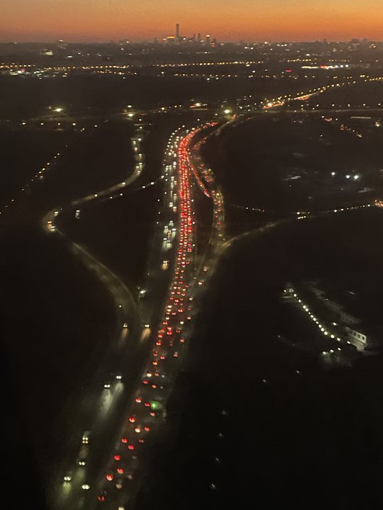 Foreign Body 07 / City road seen from above at dusk